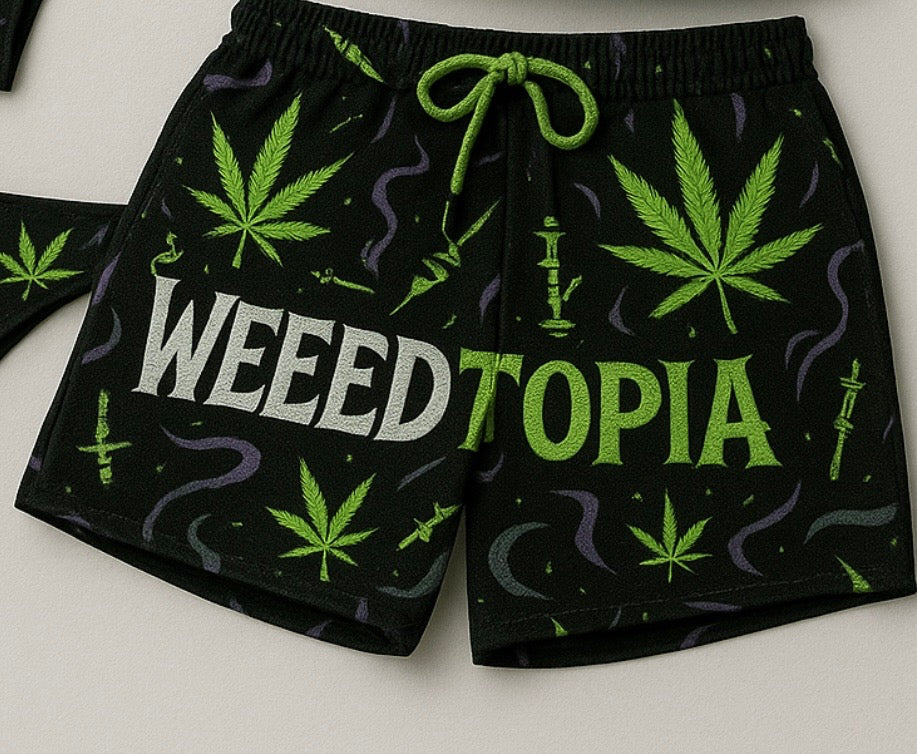 WEEDTOPIA Summer Smoke Set – Hat & Shorts Edition