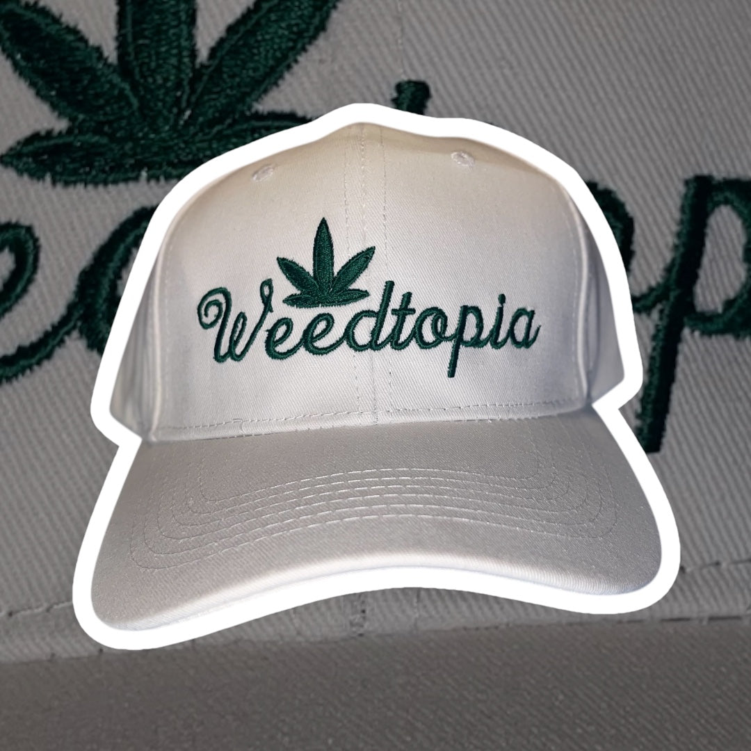 Weedtopia Bold Leaf Hat – Centered Icon Edition