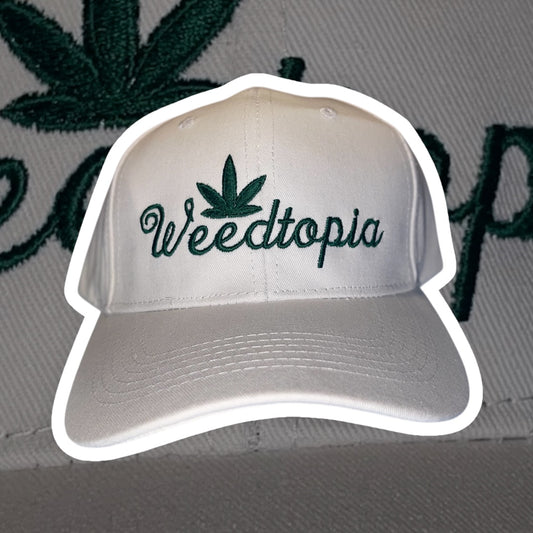 Weedtopia Bold Leaf Hat – Centered Icon Edition